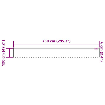 Spitzenvorhang mit Vorhängen Floral Weiß 120 x 750 cm Polyester
