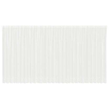 vidaXL Spitzenvorhang mit Vorhängen Floral Weiß 200 x 750 cm Polyester
