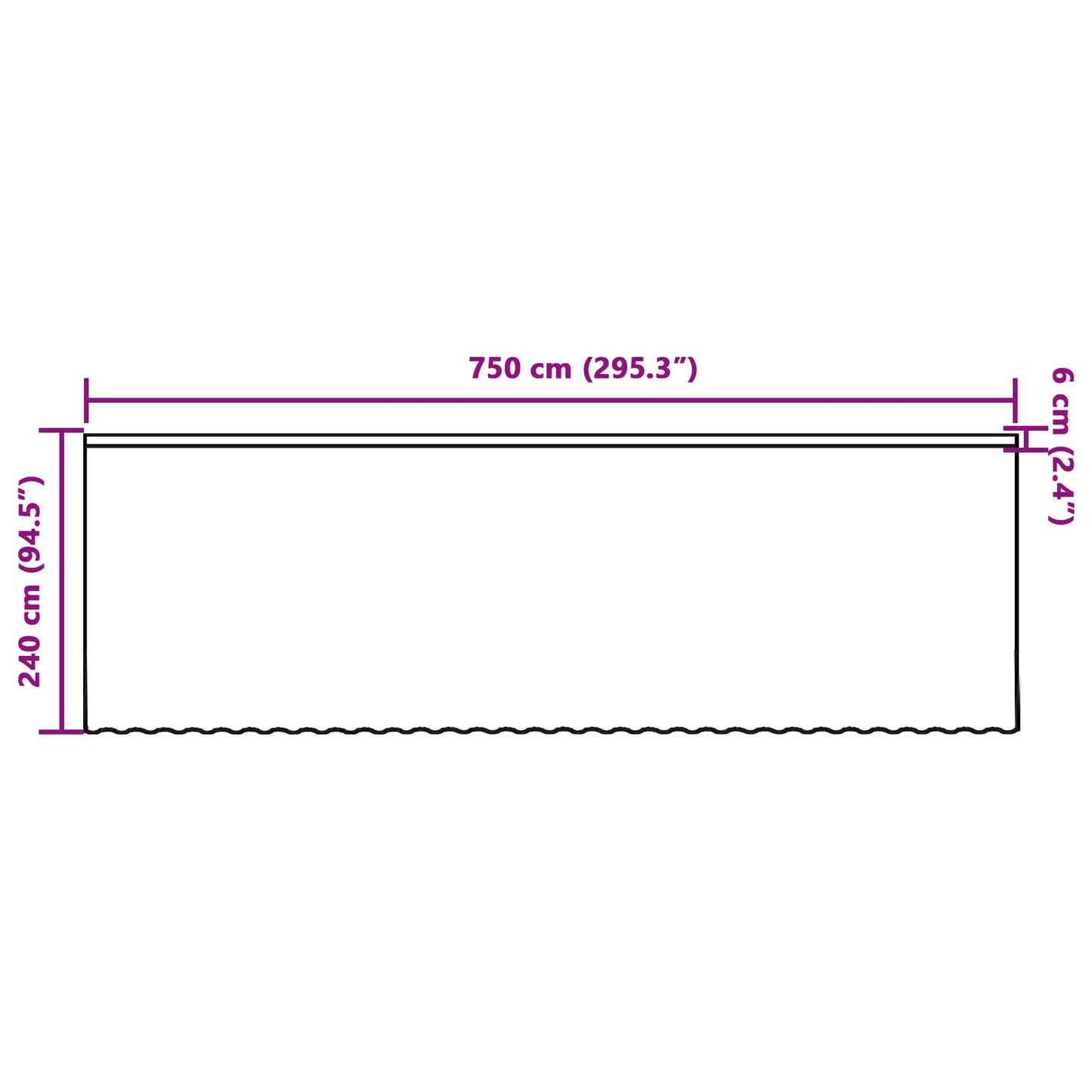 vidaXL Spitzenvorhang mit Vorhängen Weiß 750 x 240 cm Polyester