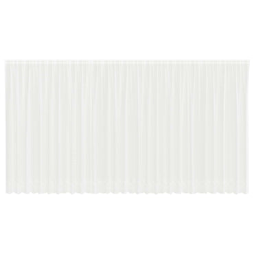 vidaXL Spitzenvorhang mit Vorhängen Floral Weiß 245 x 750 cm Polyester