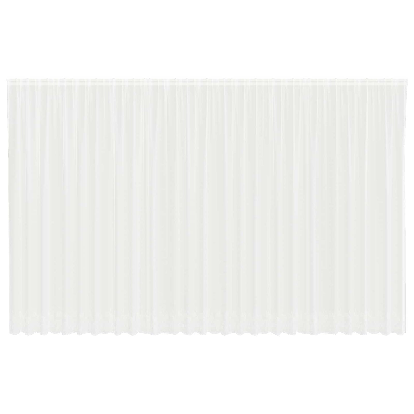 vidaXL Spitzenvorhang mit Vorhängen Floral Weiß 280 x 750 cm Polyester