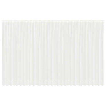 vidaXL Spitzenvorhang mit Vorhängen Floral Weiß 300 x 750 cm Polyester