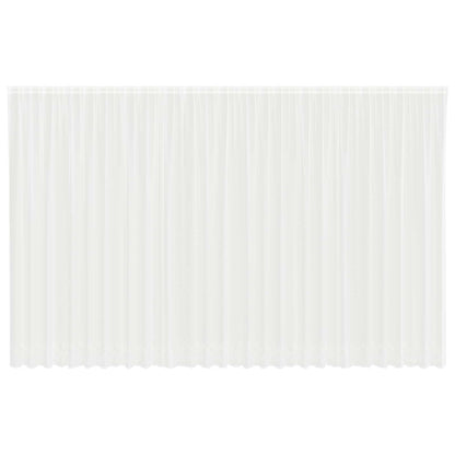vidaXL Spitzenvorhang mit Vorhängen Floral Weiß 300 x 750 cm Polyester