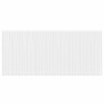 vidaXL Spitzenvorhang mit Vorhängen Floral Weiß 245 x 900 cm Polyester
