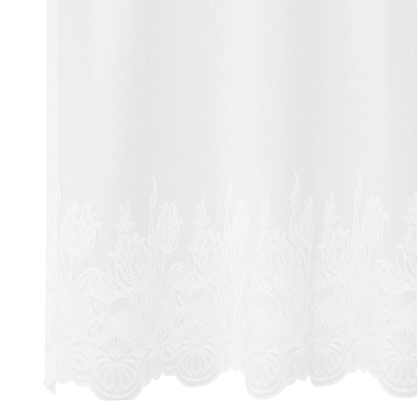 vidaXL Spitzenvorhang mit Vorhängen Floral Weiß 260 x 900 cm Polyester