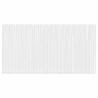 Spitzenvorhang mit Vorhängen Floral Weiß 300 x 900 cm Polyester