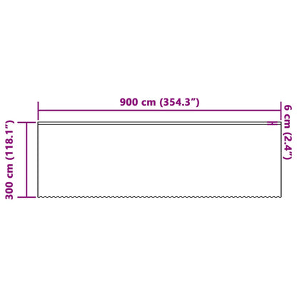 Spitzenvorhang mit Vorhängen Floral Weiß 300 x 900 cm Polyester