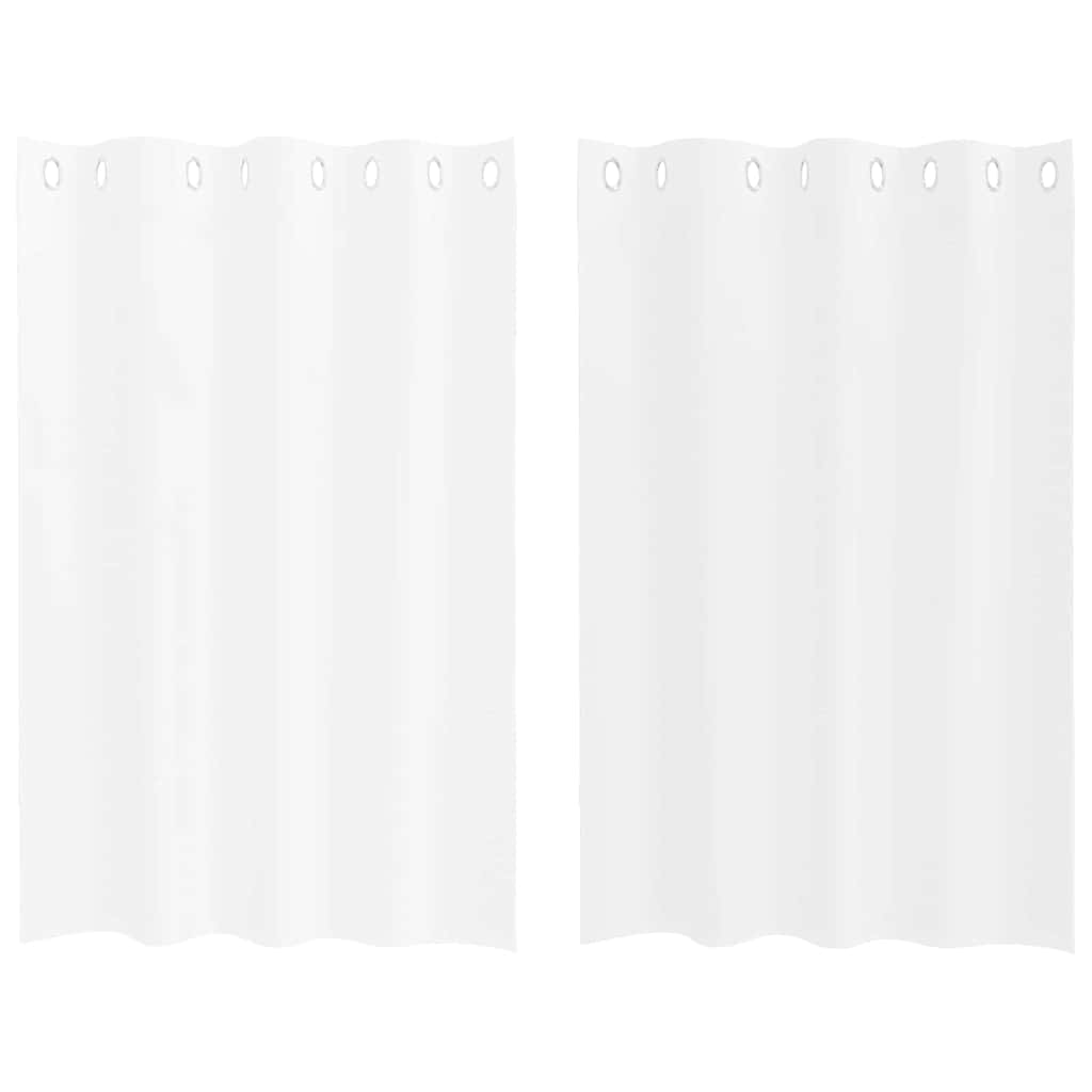vidaXL Voile-Vorhang mit Vorhängen 2 pcs Weiß 140 x 140 cm Polyester
