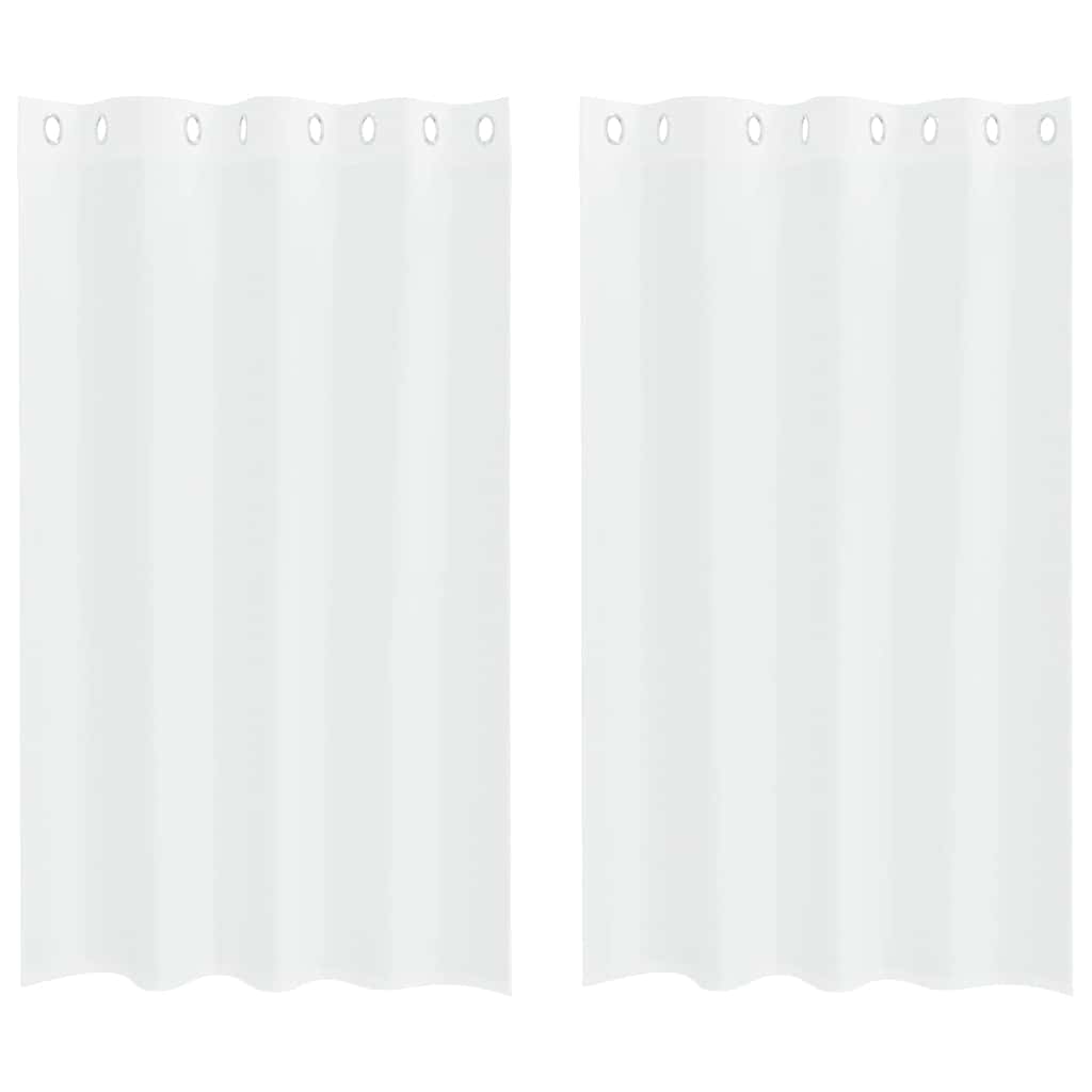 vidaXL Voile-Vorhang mit Vorhängen 2 pcs Weiß 175 x 140 cm Polyester