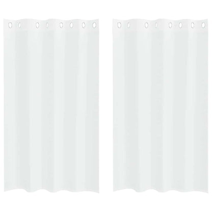vidaXL Voile-Vorhang mit Vorhängen 2 pcs Weiß 175 x 140 cm Polyester