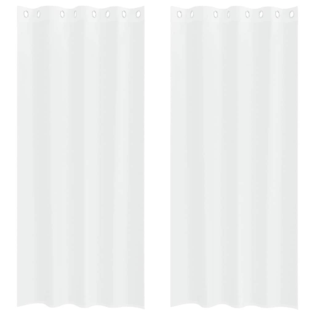 Voile-Vorhang mit Vorhängen 2 pcs Weiß 245 x 140 cm Polyester