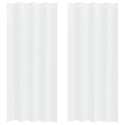 Voile-Vorhang mit Vorhängen 2 pcs Weiß 245 x 140 cm Polyester