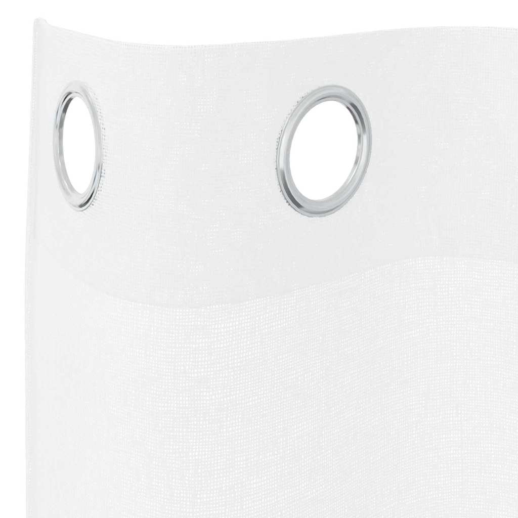 vidaXL Voile-Vorhang mit Vorhängen 2 pcs Weiß 260 x 140 cm Polyester