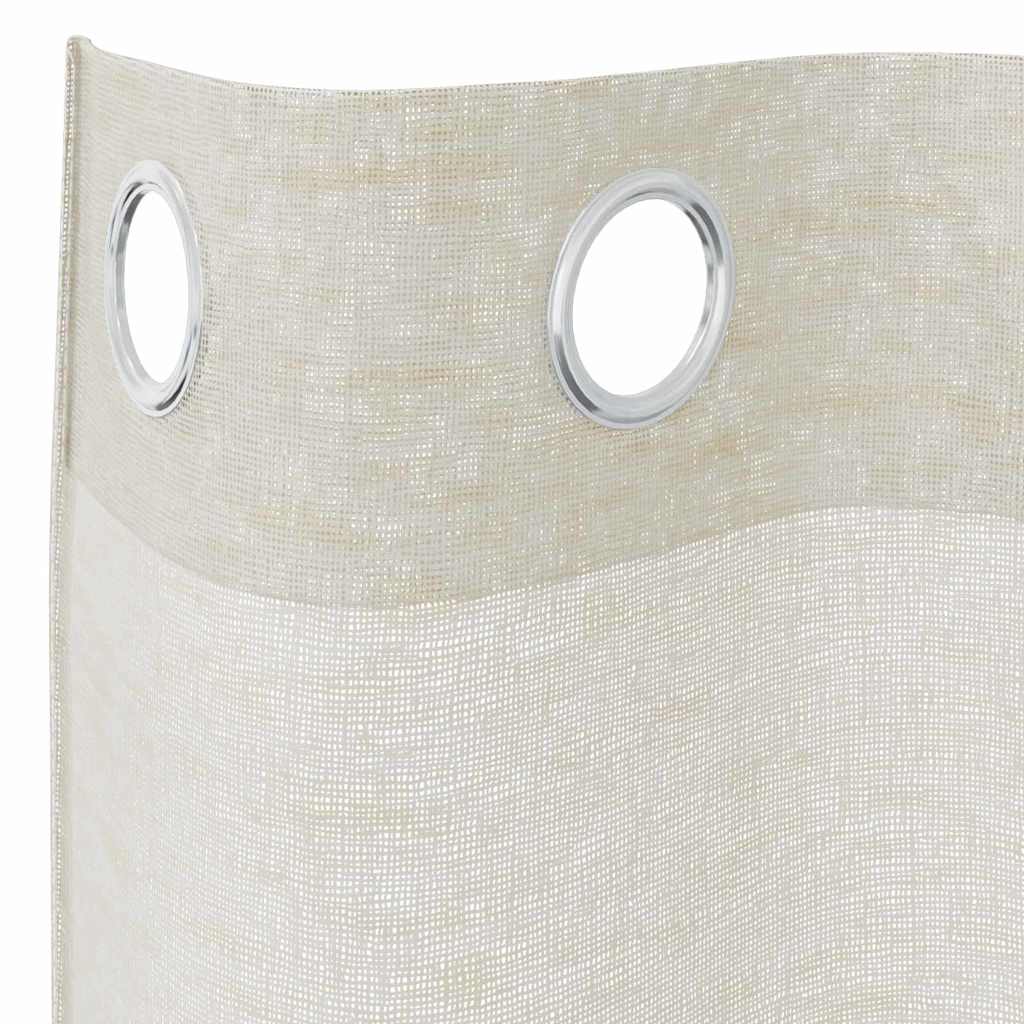 vidaXL Voile-Vorhang mit Vorhängen 2 pcs Creme 140 x 140 cm Polyester