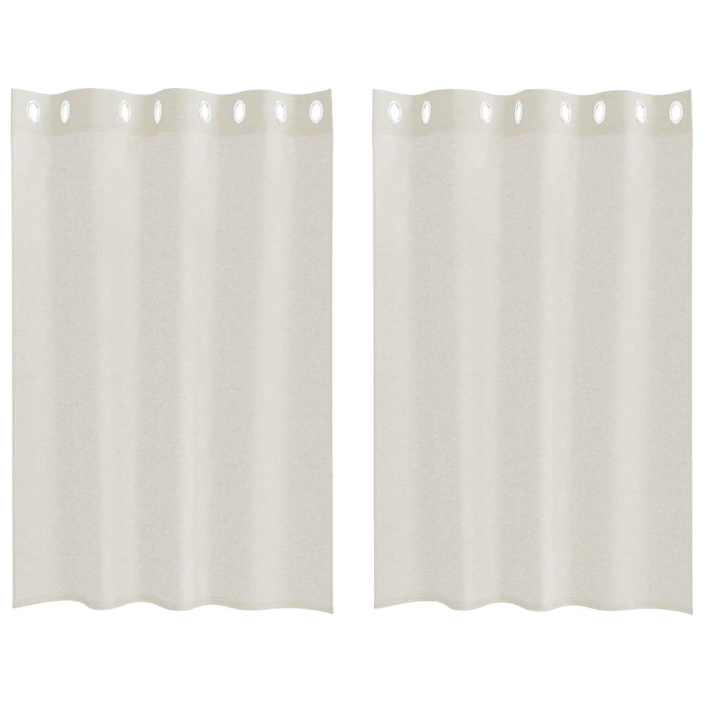 vidaXL Voile-Vorhang mit Vorhängen 2 pcs Creme 140 x 140 cm Polyester