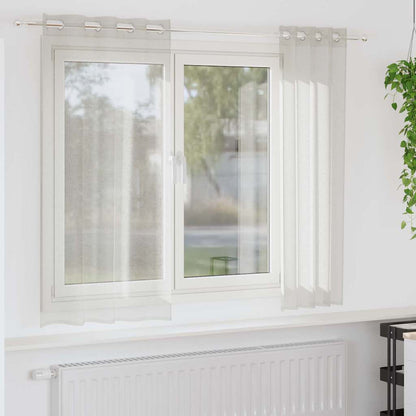 vidaXL Voile-Vorhang mit Vorhängen 2 pcs Creme 175 x 140 cm Polyester