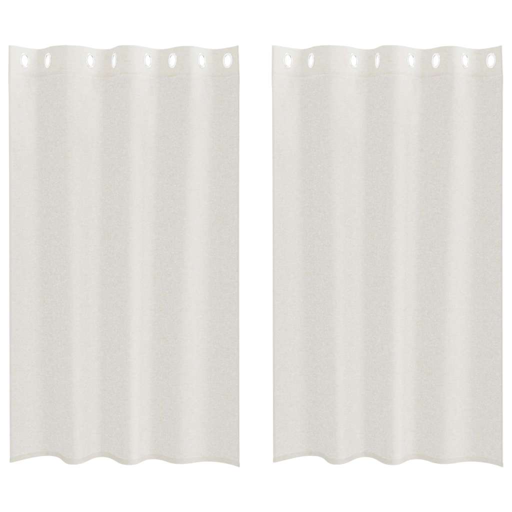 vidaXL Voile-Vorhang mit Vorhängen 2 pcs Creme 175 x 140 cm Polyester