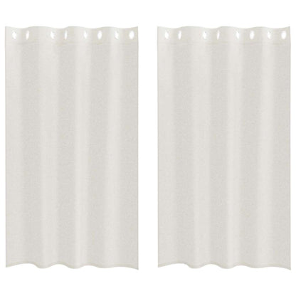 vidaXL Voile-Vorhang mit Vorhängen 2 pcs Creme 175 x 140 cm Polyester