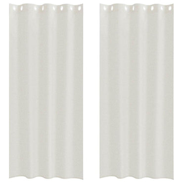 vidaXL Voile-Vorhang mit Vorhängen 2 pcs Creme 225 x 140 cm Polyester