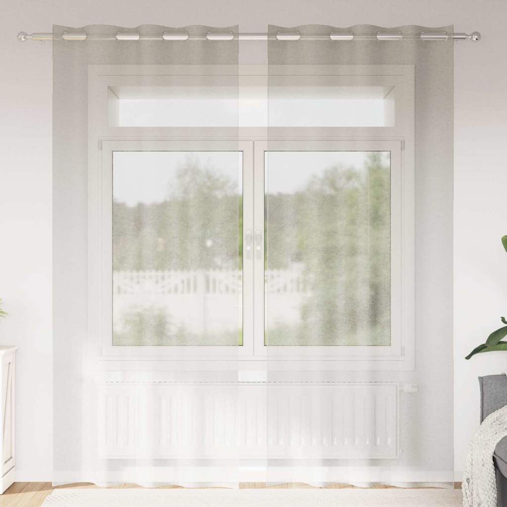 vidaXL Voile-Vorhang mit Vorhängen 2 pcs Creme 245 x 140 cm Polyester