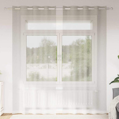 vidaXL Voile-Vorhang mit Vorhängen 2 pcs Creme 245 x 140 cm Polyester