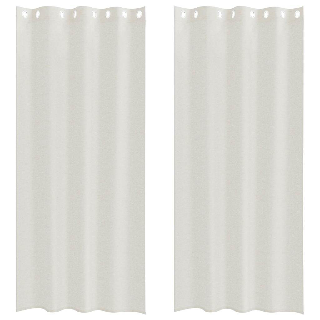 vidaXL Voile-Vorhang mit Vorhängen 2 pcs Creme 245 x 140 cm Polyester