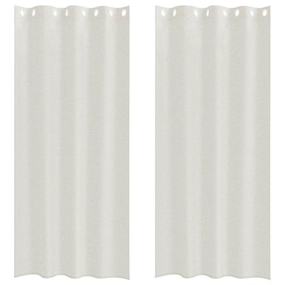 vidaXL Voile-Vorhang mit Vorhängen 2 pcs Creme 245 x 140 cm Polyester