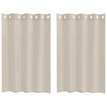 vidaXL Voile-Vorhang mit Vorhängen 2 pcs Sand 140 x 140 cm Polyester