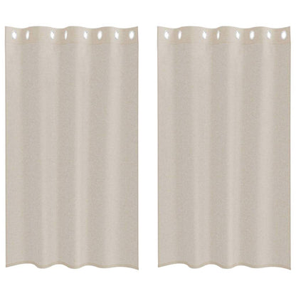 vidaXL Voile-Vorhang mit Vorhängen 2 pcs Sand 175 x 140 cm Polyester