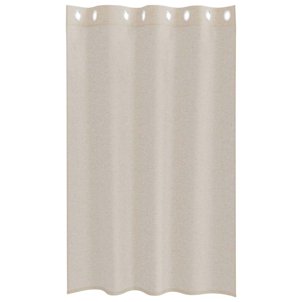 vidaXL Voile-Vorhang mit Vorhängen 2 pcs Sand 175 x 140 cm Polyester