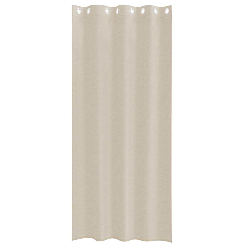Voile-Vorhang mit Vorhängen 2 pcs Sand 225 x 140 cm Polyester