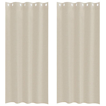 vidaXL Voile-Vorhang mit Vorhängen 2 pcs Sand 245 x 140 cm Polyester