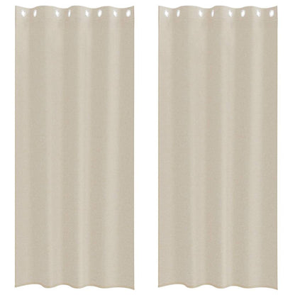 vidaXL Voile-Vorhang mit Vorhängen 2 pcs Sand 245 x 140 cm Polyester