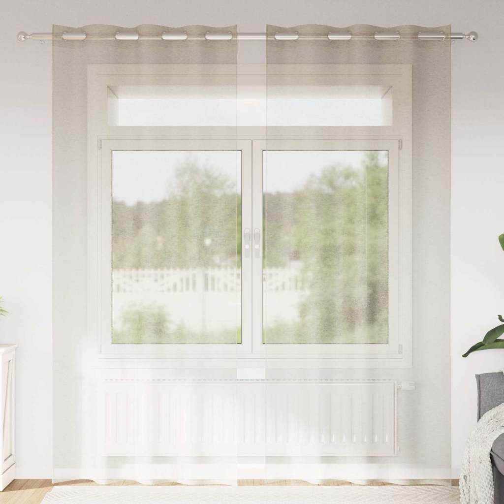 vidaXL Voile-Vorhang mit Vorhängen 2 pcs Sand 260 x 140 cm Polyester