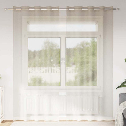 vidaXL Voile-Vorhang mit Vorhängen 2 pcs Sand 260 x 140 cm Polyester