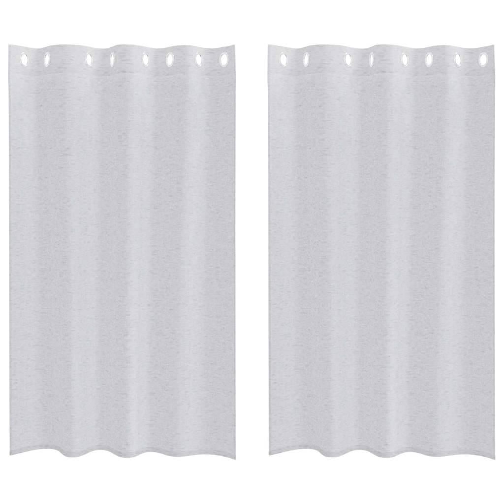 vidaXL Voile-Vorhang 2 pcs Hellgrau 175 x 140 cm Polyester
