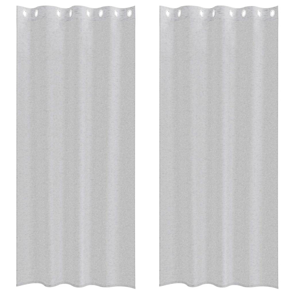 vidaXL Voile-Vorhang 2 pcs Hellgrau 225 x 140 cm Polyester