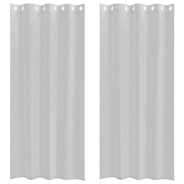 vidaXL Voile-Vorhang 2 pcs Hellgrau 245 x 140 cm Polyester