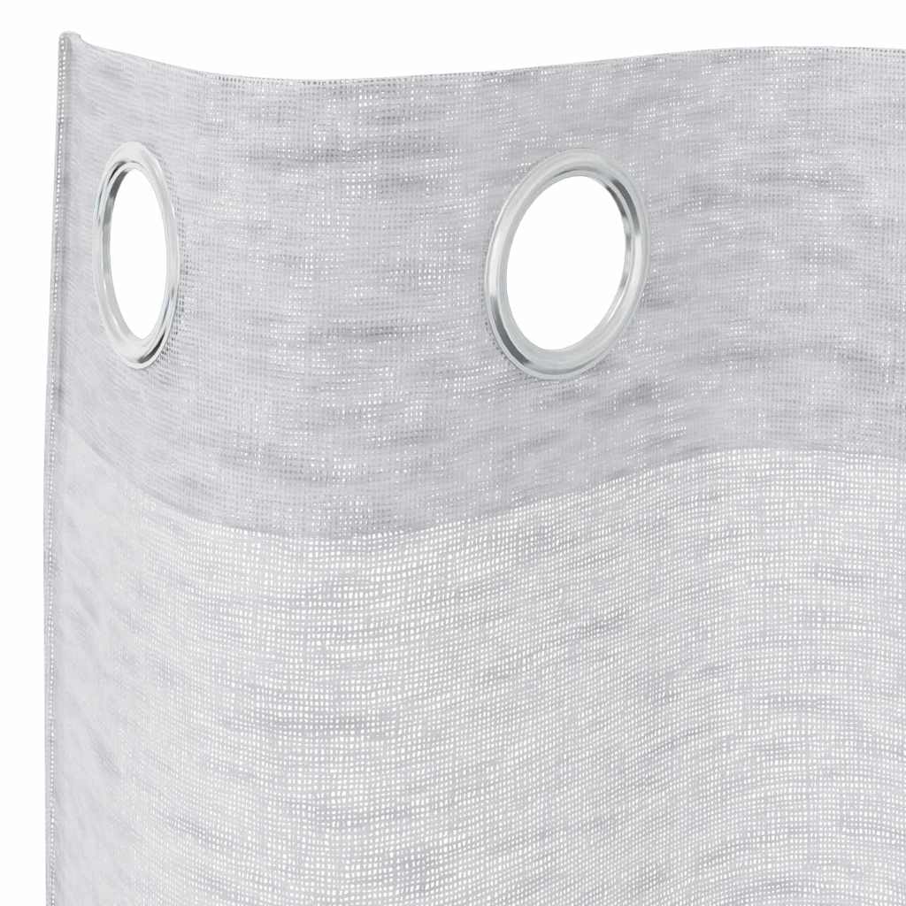 vidaXL Voile-Vorhang 2 pcs Hellgrau 260 x 140 cm Polyester