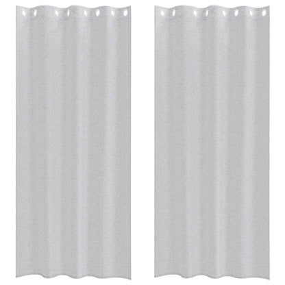 vidaXL Voile-Vorhang 2 pcs Hellgrau 260 x 140 cm Polyester