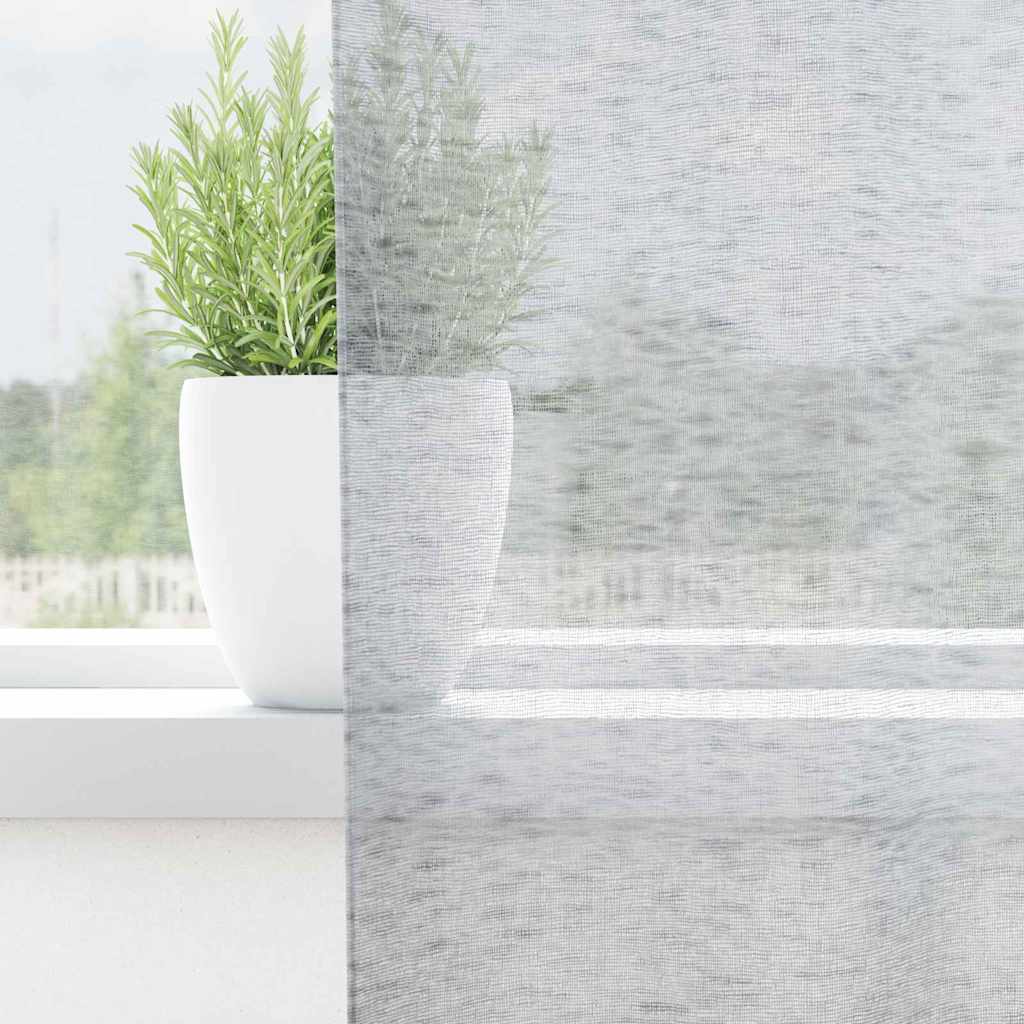 vidaXL Voile-Vorhang 2 pcs Dunkelgrau 140 x 140 cm Polyester