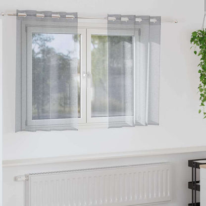 vidaXL Voile-Vorhang 2 pcs Dunkelgrau 140 x 140 cm Polyester