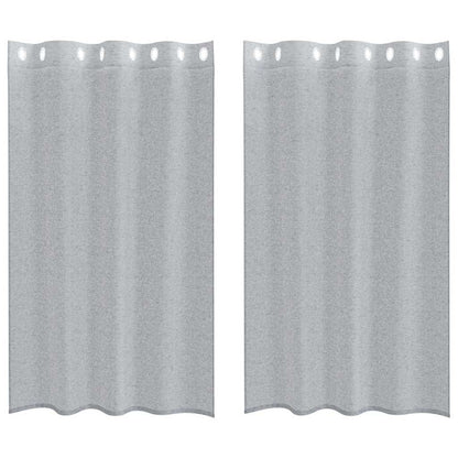 Voile-Vorhang 2 pcs Dunkelgrau 175 x 140 cm Polyester