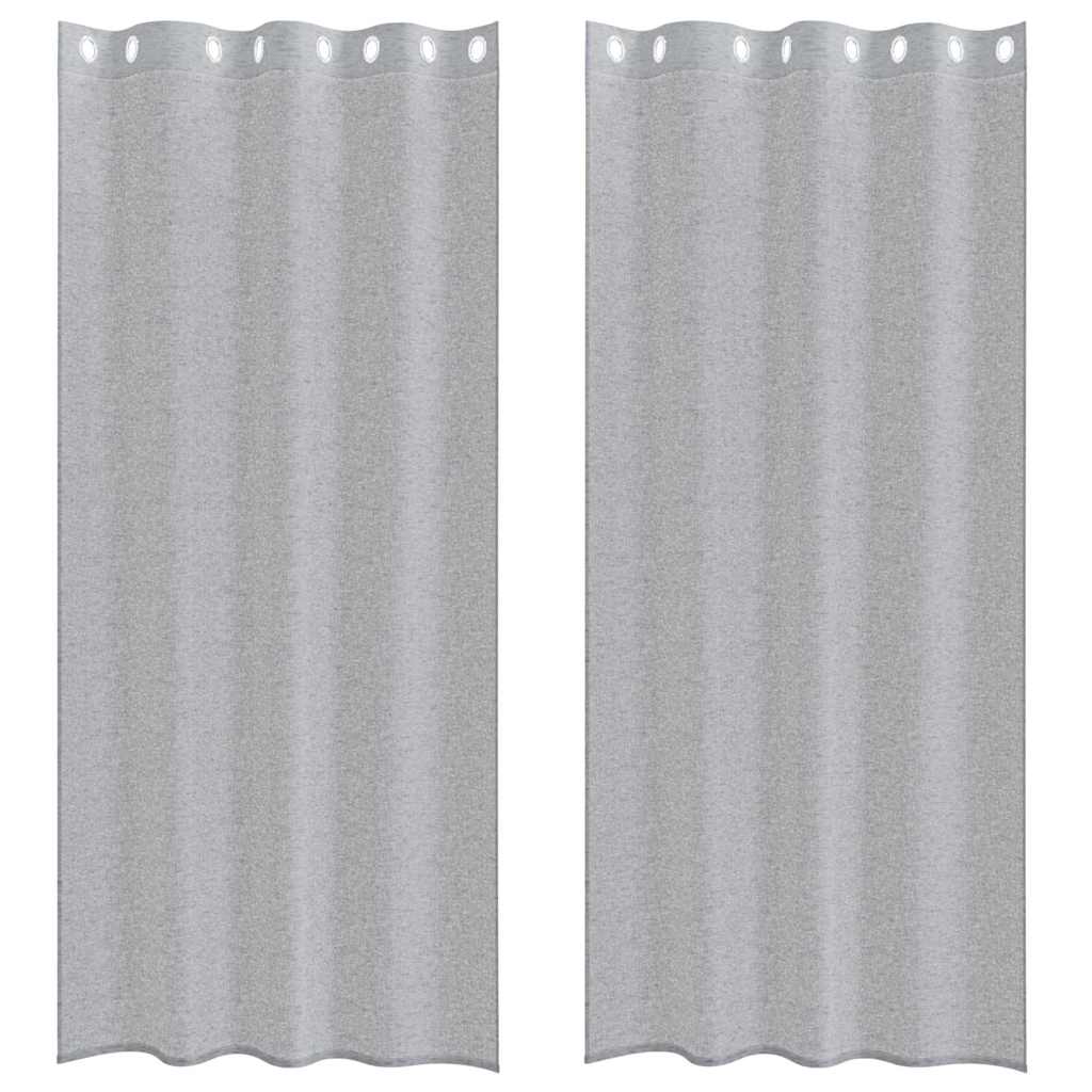 vidaXL Voile-Vorhang 2 pcs Dunkelgrau 225 x 140 cm Polyester