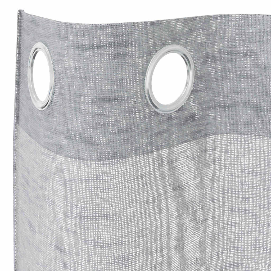 vidaXL Voile-Vorhang 2 pcs Dunkelgrau 260 x 140 cm Polyester