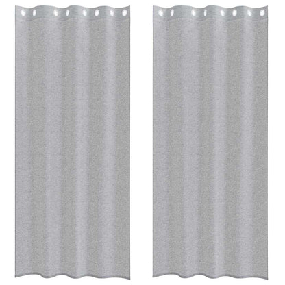 vidaXL Voile-Vorhang 2 pcs Dunkelgrau 260 x 140 cm Polyester