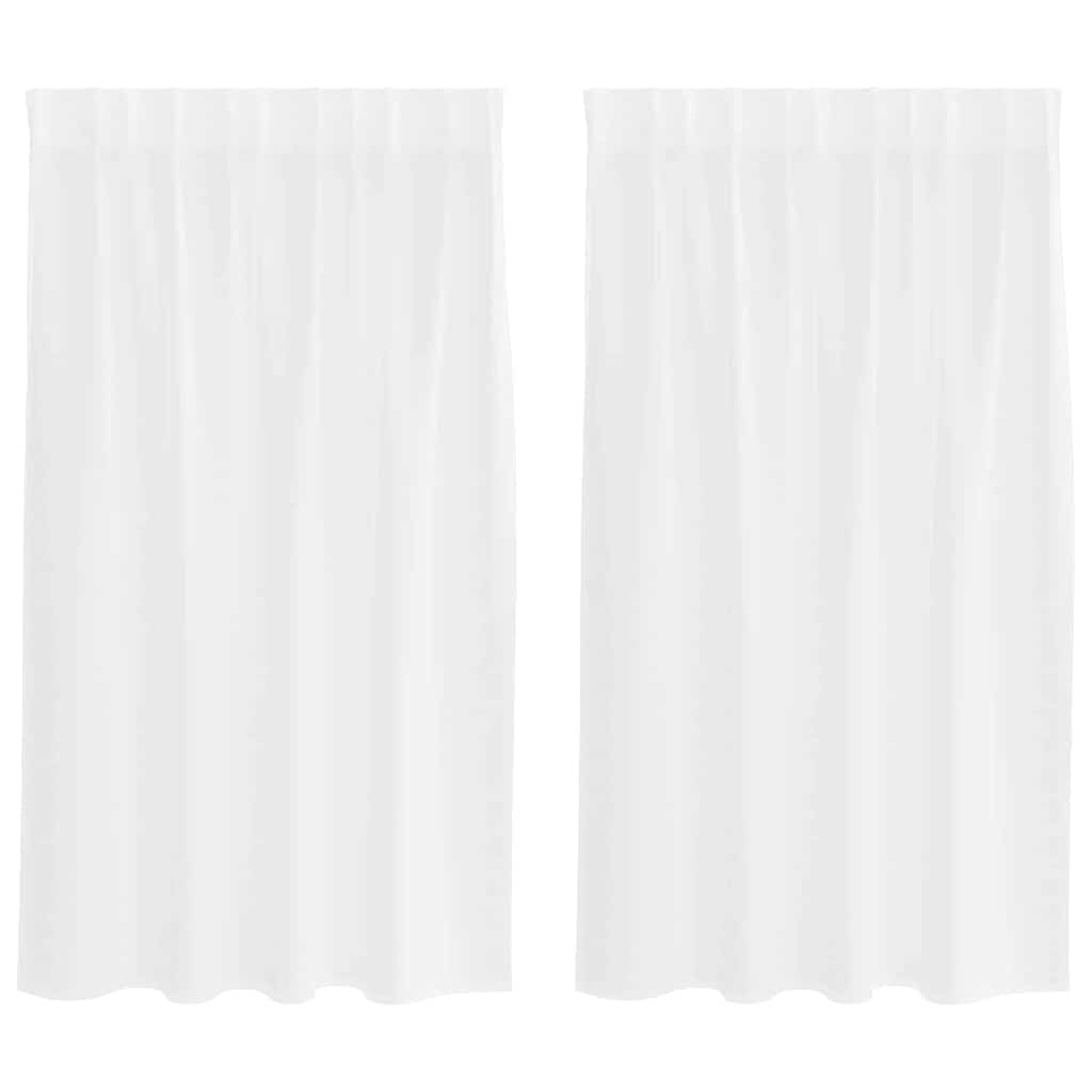vidaXL Voile-Vorhang mit Vorhängen 2 pcs Weiß 140 x 140 cm Polyester