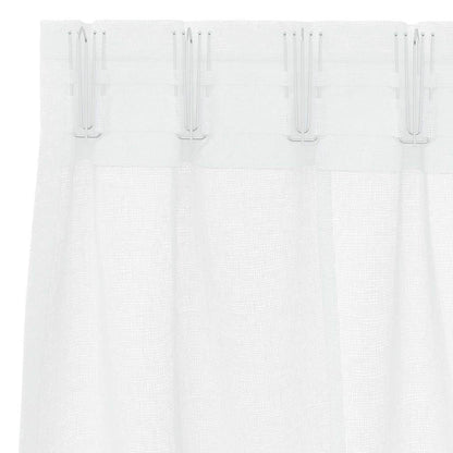 vidaXL Voile-Vorhang mit Vorhängen 2 pcs Weiß 175 x 140 cm Polyester