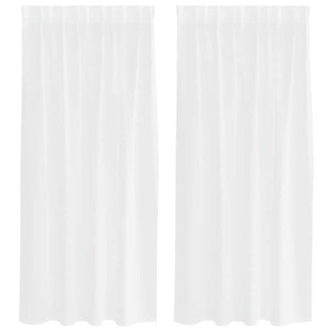 vidaXL Voile-Vorhang mit Vorhängen 2 pcs Weiß 175 x 140 cm Polyester
