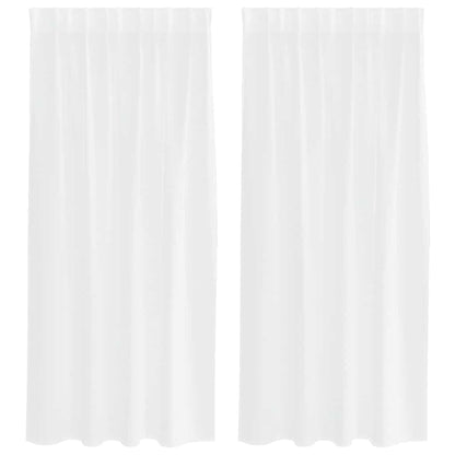 vidaXL Voile-Vorhang mit Vorhängen 2 pcs Weiß 175 x 140 cm Polyester